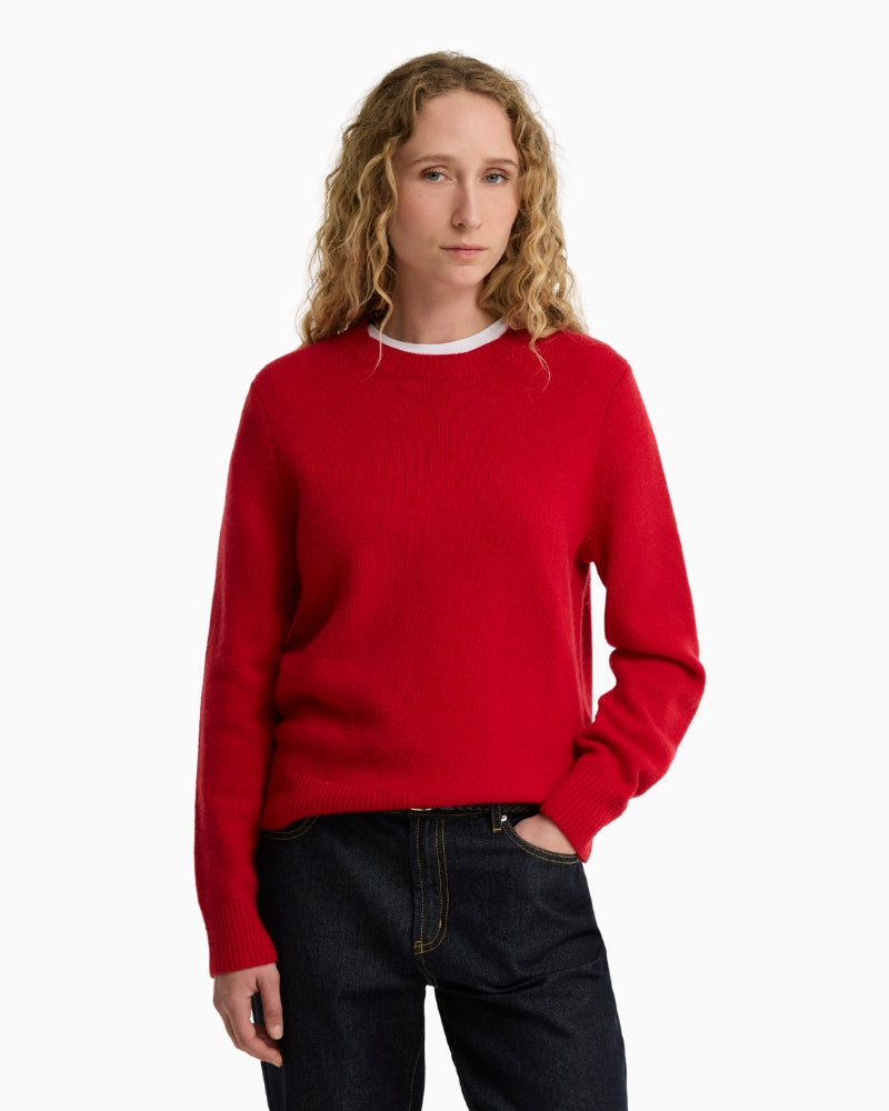 Barbour Woodhouse Cashmere Jumper Red front view