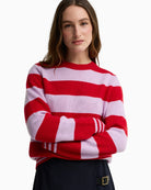 Barbour Woodhouse Striped Cashmere Jumper in Red Stripe product front view