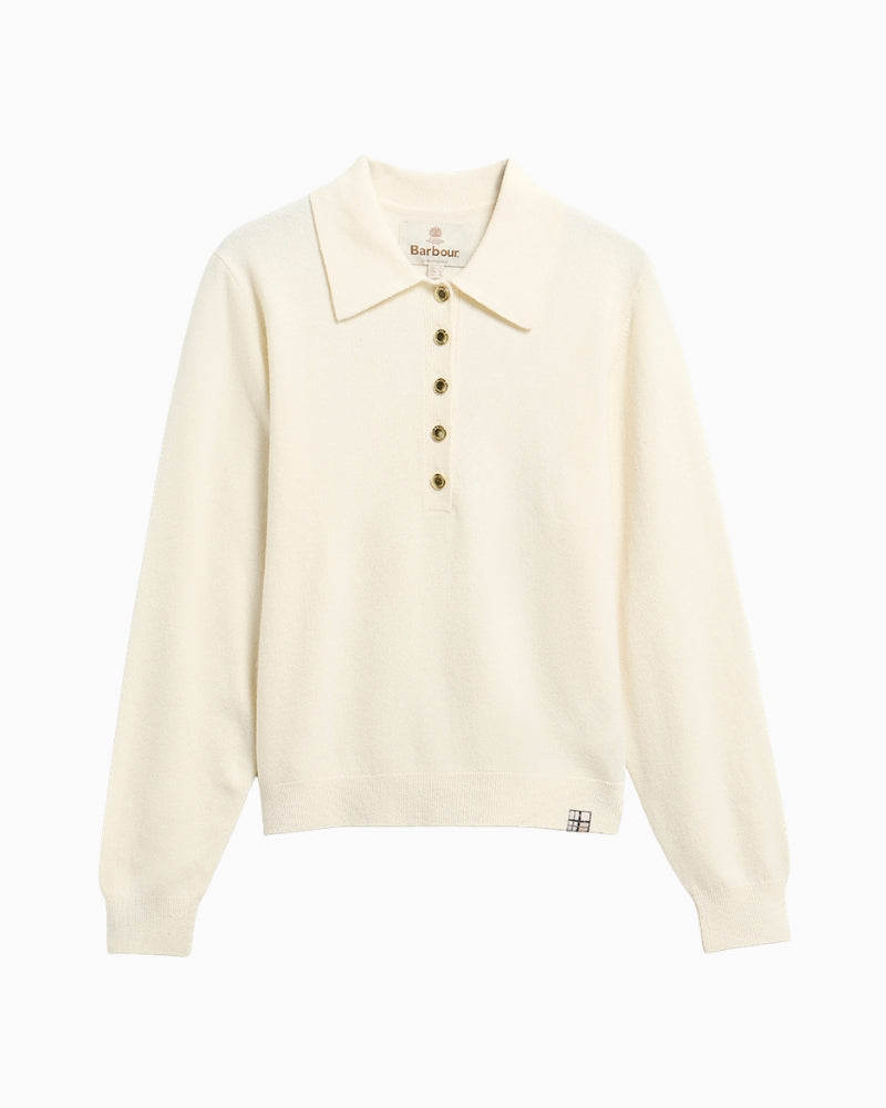 Barbour Wynn Jumper Cream front styling view