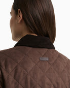 Barbour pocket branding detail quilted jacket close up