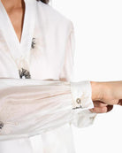Bariloche Azogue Off White blouse sleeve detail