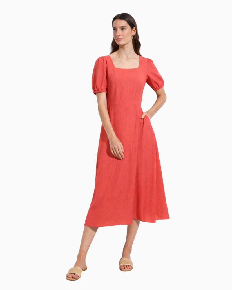 Bariloche Bursa Dress in Coral front view