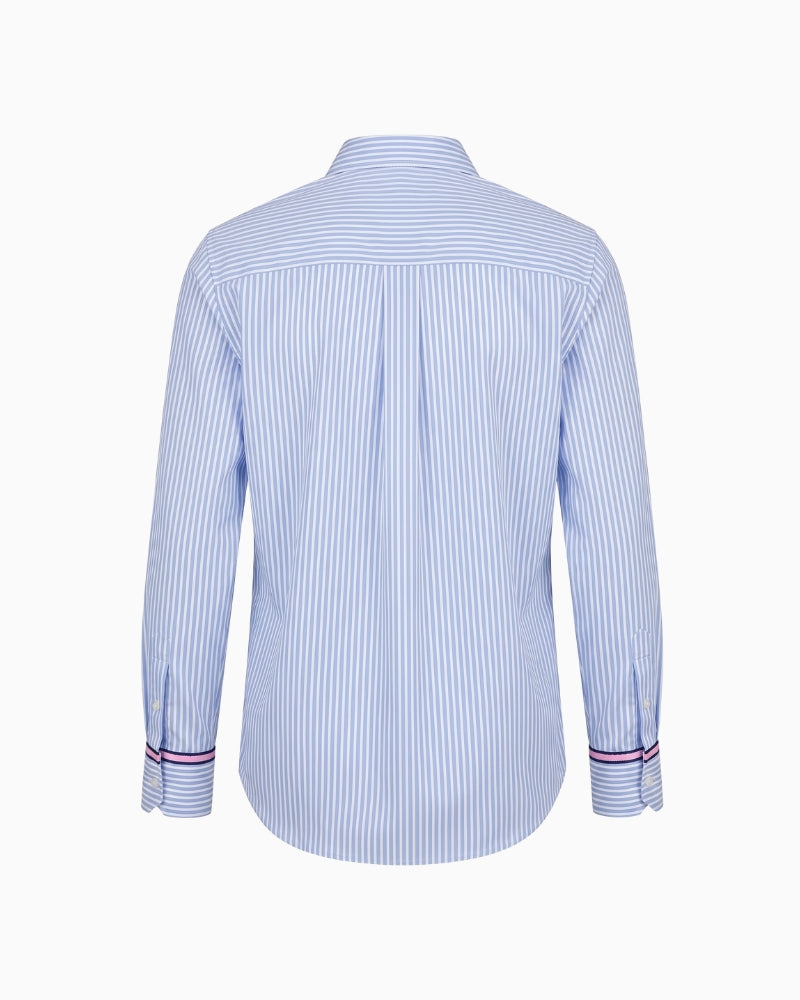 Bariloche Vereda Striped Shirt in blue back view