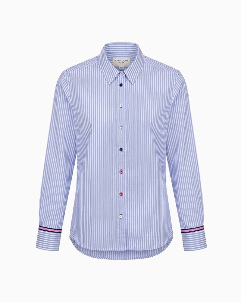 Bariloche Vereda Striped Shirt in blue front view