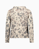 Back view of straight-fit sweatshirt showing animal pattern and relaxed shape