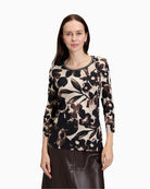 Floral print jersey t-shirt by Betty Barclay with ¾ sleeves and round neck