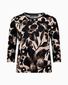 Floral print jersey t-shirt by Betty Barclay with ¾ sleeves and round neck