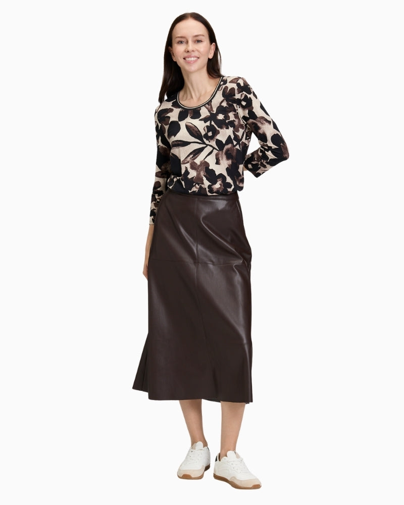 Floral print jersey t-shirt by Betty Barclay with ¾ sleeves and round neck