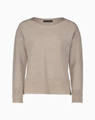 Front view of Betty Barclay knit jumper with bateau neckline and straight fit