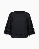 Front view of Betty Barclay overblouse with bateau neckline