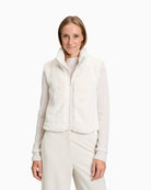 Plush sleeveless body warmer by Betty Barclay with zip front and stand-up collar