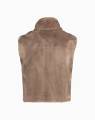 Back view of Betty Barclay sleeveless body warmer with smooth finish and clean seams