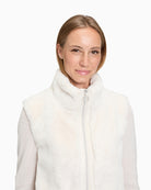 Plush sleeveless body warmer by Betty Barclay with zip front and stand-up collar