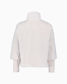 Back view of cosy jacket in plain colour with clean seam details