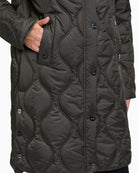 Close-up of piped pocket and zip detail on lightweight polyamide jacket