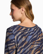 Betty Barclay Animal Print Sweatshirt in Blue back view