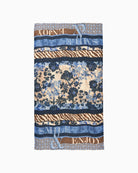 Betty Barclay Basic Scarf in Blue and Beige floral print detail