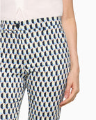 Betty Barclay Business Trousers blue green graphic waist detail