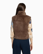 Betty Barclay Faux Fur Gilet in Tan back view