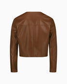 Betty Barclay Faux Leather Blazer in Tan back view