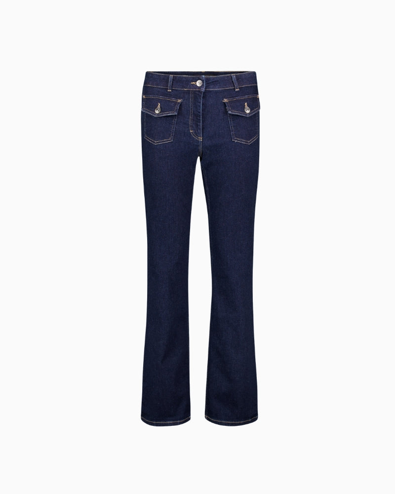 Betty Barclay Flared Cut Jeans in Dark Denim front view