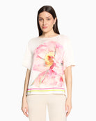 Betty Barclay floral viscose top front view on model – Áines Boutique