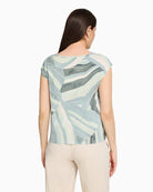 Betty Barclay graphic jersey T-shirt back view on model – Áines Boutique