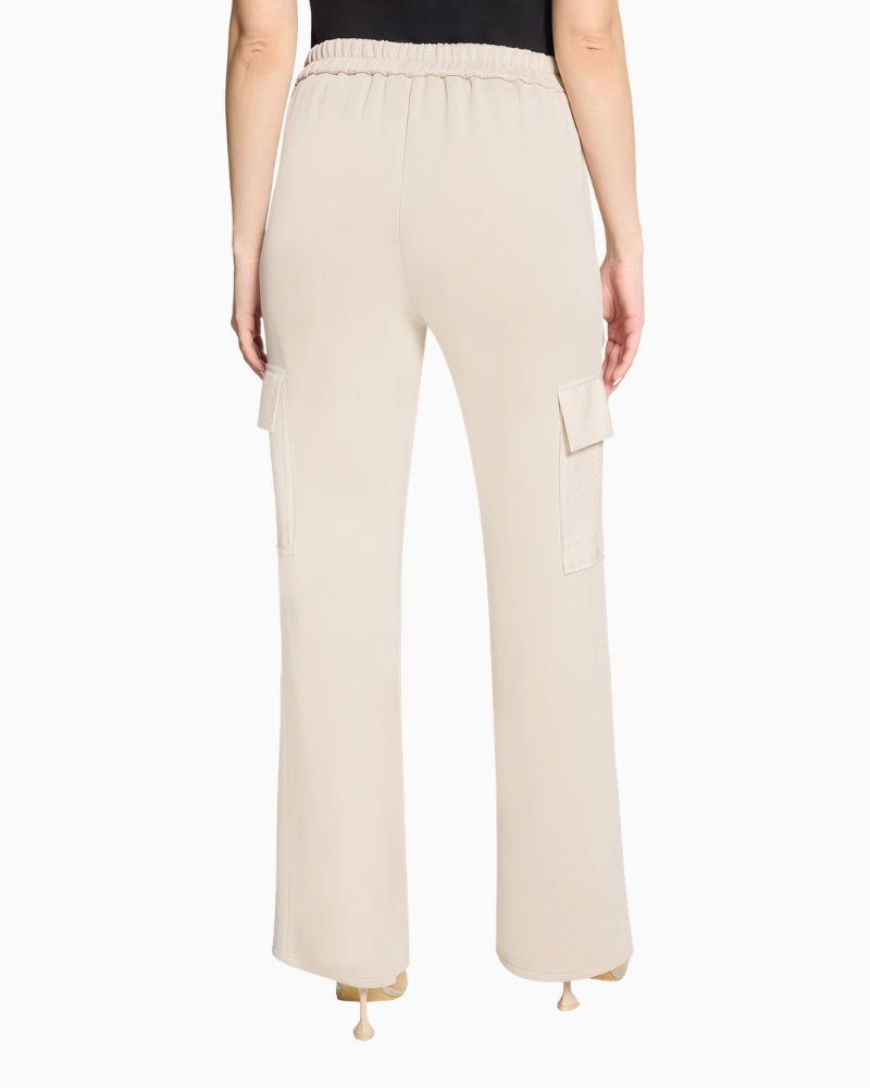 Betty Barclay jersey high waist trousers back view on model – Áines Boutique