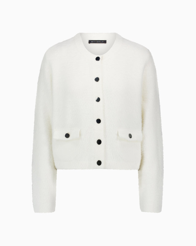 Betty Barclay Knit Cardigan in Cream button detail