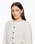Betty Barclay Knit Cardigan in Cream button detail