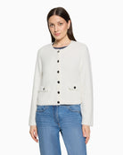 Betty Barclay Knit Cardigan in Cream front view