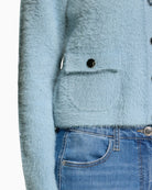 Betty Barclay Knit Cardigan in Pale Blue patch pocket detail