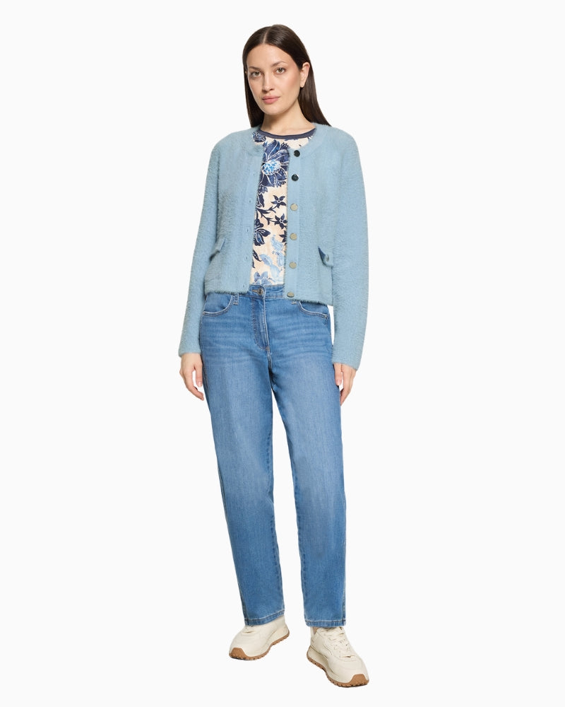 Betty Barclay Knit Cardigan in Pale Blue styled view
