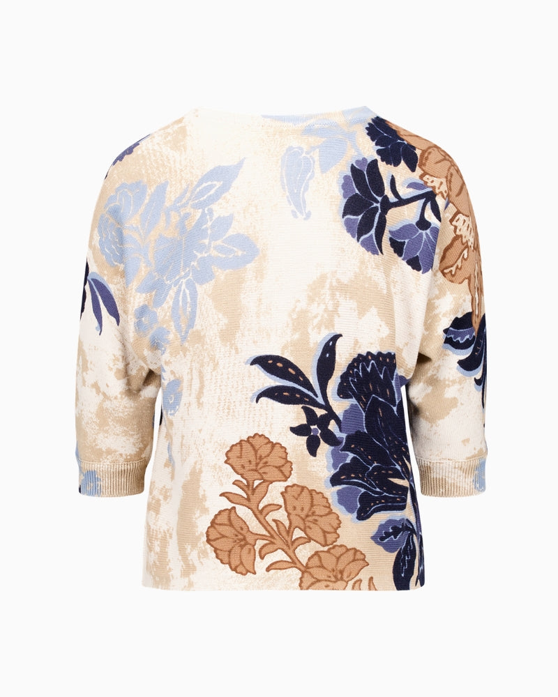 Betty Barclay Knit Jumper in Beige and Blue back view