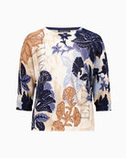 Betty Barclay Knit Jumper in Beige and Blue front view