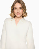 Betty Barclay Knit Jumper in Cream polo collar detail