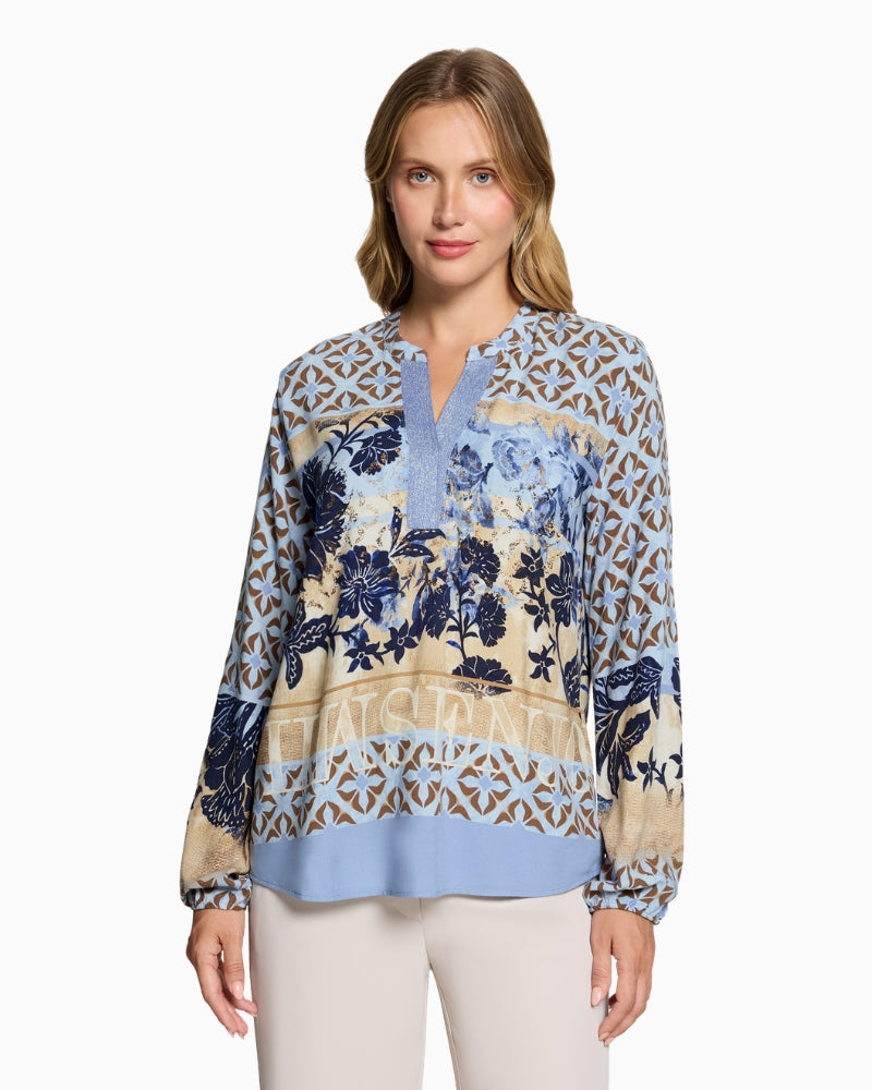 Betty Barclay Long Blouse in Blue front view