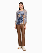Betty Barclay Oversized Top in Blue graphic styled view