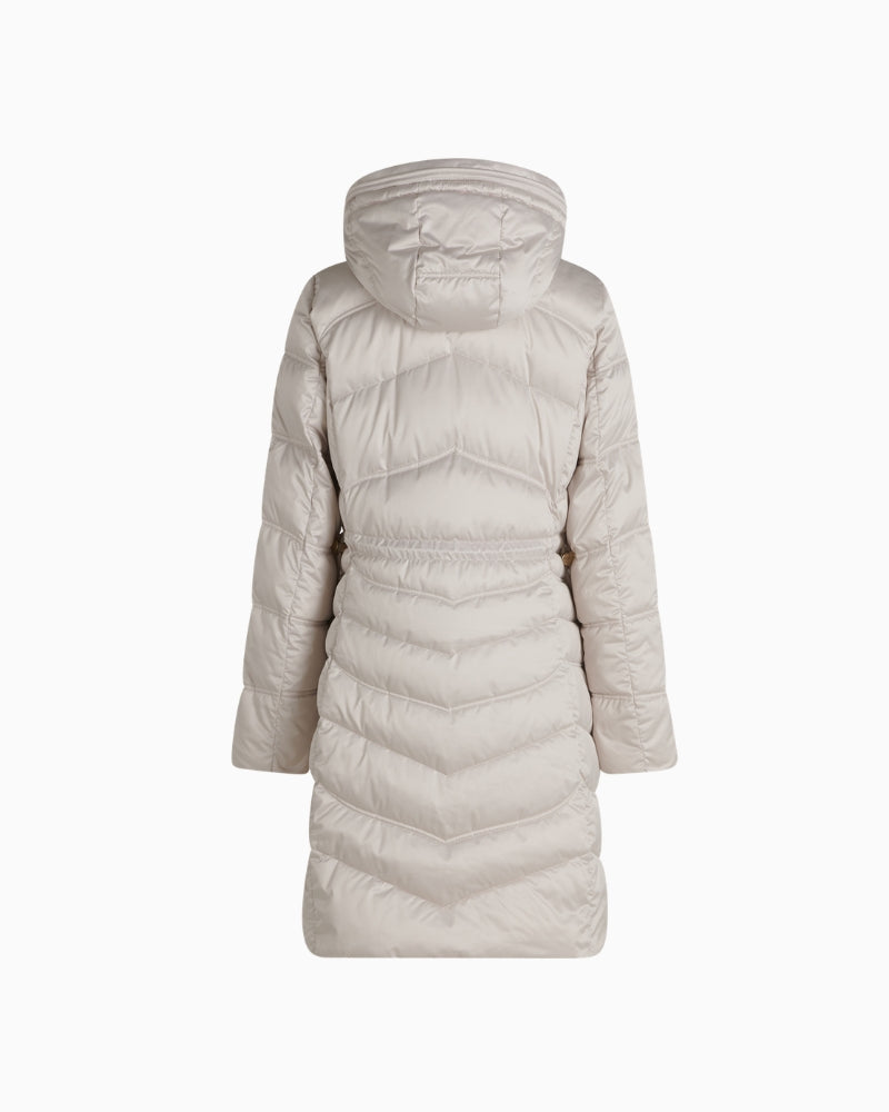 Betty Barclay Quilted Down Jacket in Light Grey back view