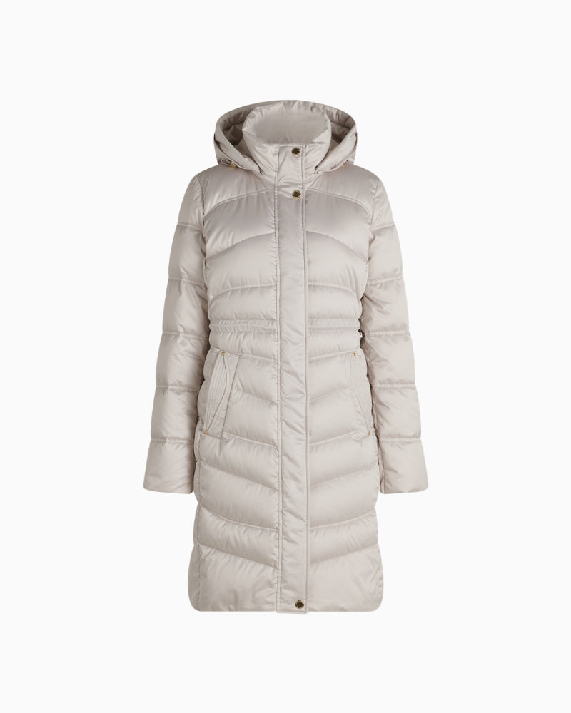 Betty Barclay Quilted Down Jacket in Light Grey front view
