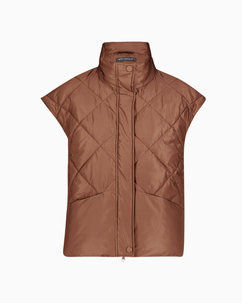 Betty Barclay Quilted Jacket in Tan front view
