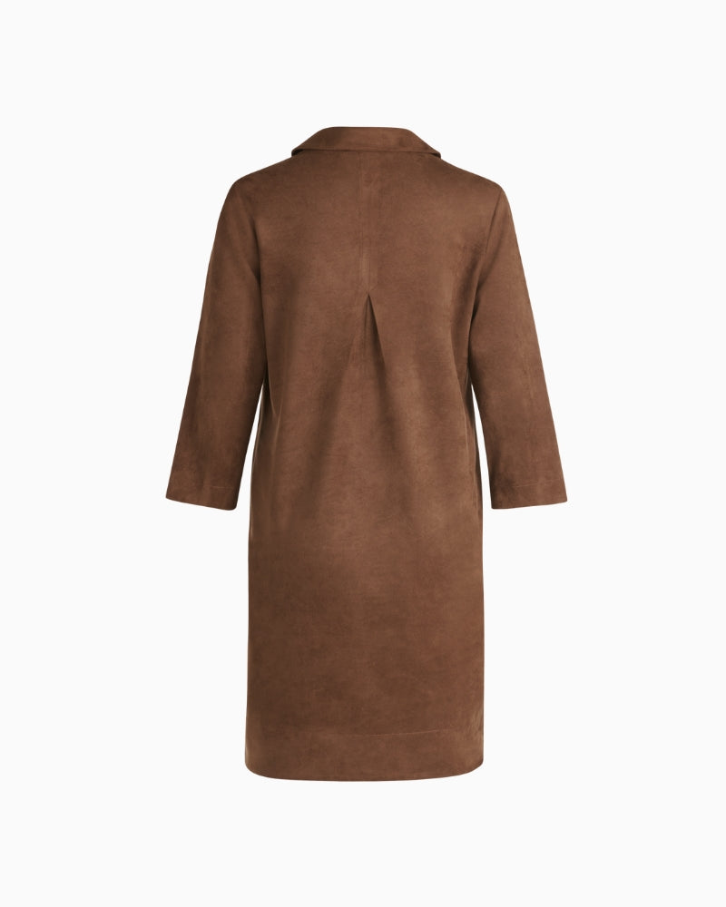 Betty Barclay Shirt Blouse Dress in Tan back view