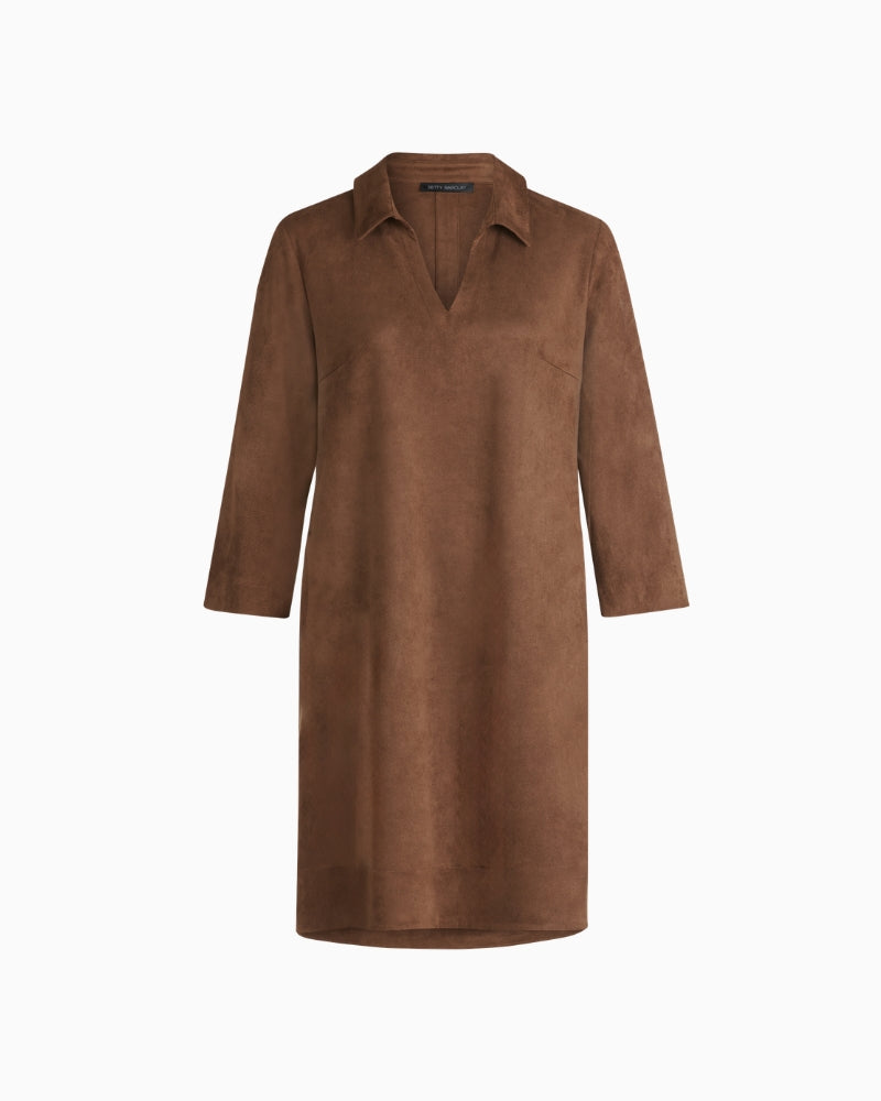 Betty Barclay Shirt Blouse Dress in Tan front view