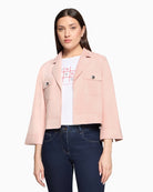 Betty Barclay suede effect blazer front view on model – Áines Boutique