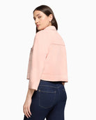 Betty Barclay suede effect blazer side view on model– Áines Boutique