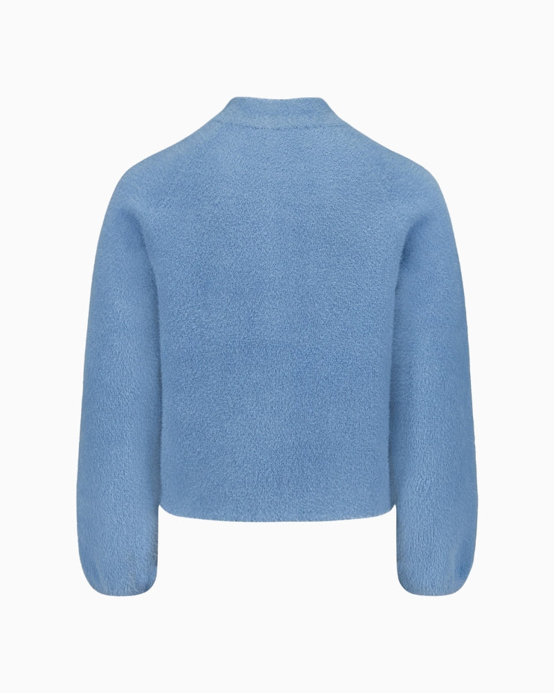 Betty Barclay Zip Up Cardigan in Blue back view