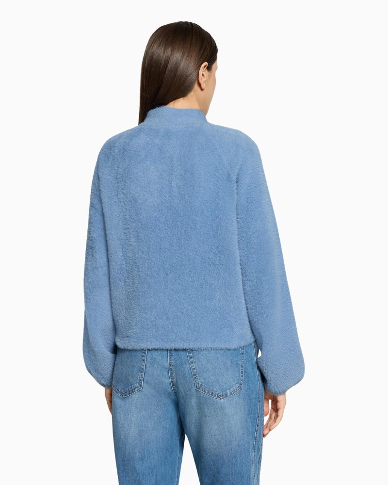 Betty Barclay Zip Up Cardigan in Blue back view