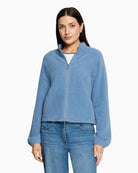 Betty Barclay Zip Up Cardigan in Blue front view