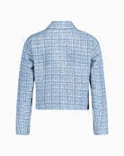 Betty Barclay bouclé blazer jacket blue white back view