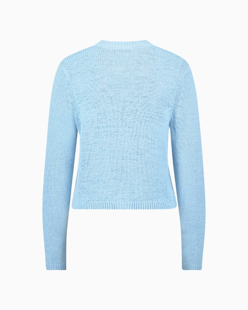 Betty Barclay knit cardigan powder blue back view